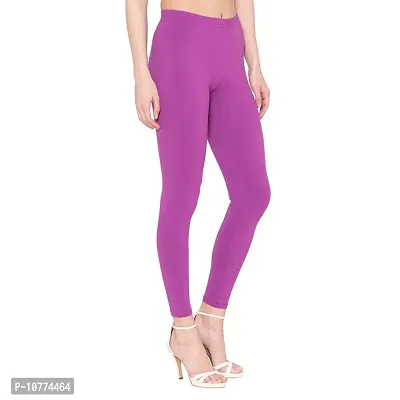 Groversons Super Soft Fabric, Non-Transparent, Ankle Length Leggings (Ankle-Striking-Purple-L)-thumb4