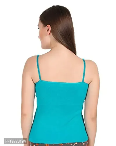 Paris Beauty Poem Soft Cotton Fabric Priyanka Aqua Blue Camisole Under Wear for Women, Girls and Teen Agers-thumb3