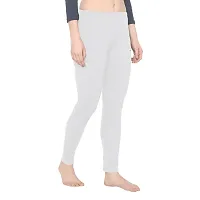 Groversons Paris Beauty Women?s Tailored Fit Solid Thermal Bottom White-thumb3