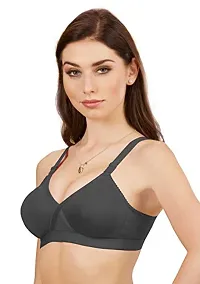 Groversons Paris Beauty Non Padded Wirefree Molded Cross Neck Full Coverage Bra- Pack of 2 Black-thumb2