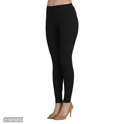 Groversons Super Soft Fabric, Non-Transparent, Ankle Length Leggings (Ankle-Black-M)-thumb3