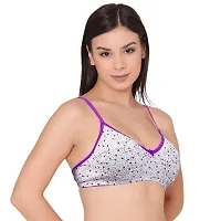 Groversons Paris Beauty Women's Printed Everyday T-Shirt Bra, Comfortable, Non-Padded with Seam, Providing a Natural Curvy Shape (BR108-PURPLE-34C)-thumb3