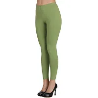 Groversons Super Soft Fabric, Non-Transparent, Ankle Length Leggings (Ankle-Olive-Green-M)-thumb2