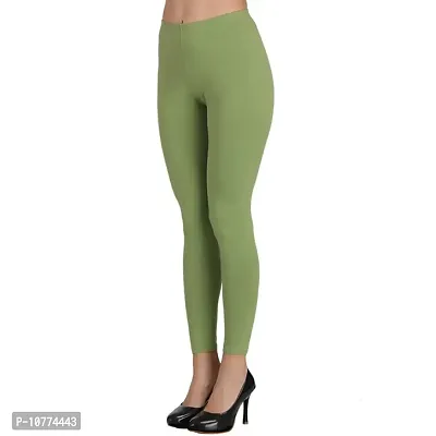 Groversons Super Soft Fabric, Non-Transparent, Ankle Length Leggings (Ankle-Olive-Green-M)-thumb3