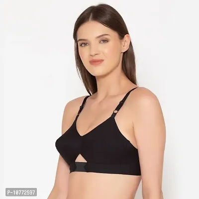 Groversons Paris Beauty Women's Cotton Non Padded Non-Wired Bra (CHANDERKIRAN_BLACK & WHITE_42)-thumb3