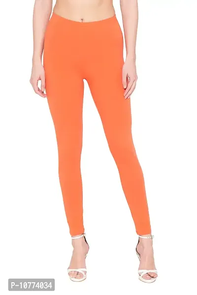 Groversons Super Soft Fabric, Non-Transparent, Ankle Length Leggings (Ankle-Carol-XL) Coral-thumb0