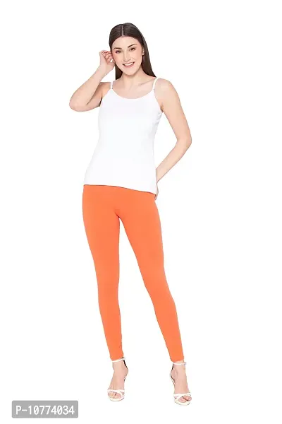 Groversons Super Soft Fabric, Non-Transparent, Ankle Length Leggings (Ankle-Carol-XL) Coral-thumb4