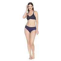 Groversons Paris Beauty Non Padded Printed Full Coverage T-Shirt Bra NavyBlue-thumb4