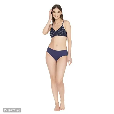 Groversons Paris Beauty Non Padded Printed Full Coverage T-Shirt Bra NavyBlue-thumb5