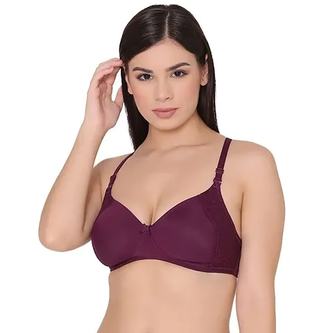 Groversons Paris Beauty Women's Padded, Non-Wired, Multiway, T-Shirt Bra with lace (BR118)