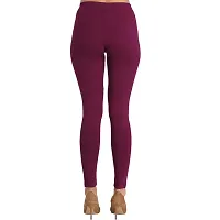 Groversons Super Soft Fabric, Non-Transparent, Ankle Length Leggings (Ankle-Wine-XXL)-thumb1