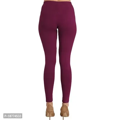 Groversons Super Soft Fabric, Non-Transparent, Ankle Length Leggings (Ankle-Wine-XXL)-thumb2