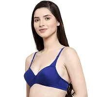 Light Padded Cotton semless Full Coverage Bra-Royal Blue-thumb1