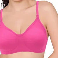 Groversons Paris Beauty Women's Cotton Non-Padded Wire Free Full-Coverage, Plunge, Seamless Bra,Backless Bra (BR021-HOT PINK-32B)-thumb4