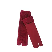 Missby#174; Multicolour Velvet Fleece Fur Winter Thermal Thumb socks for Women, Men and Girls (Pack of 5 Pairs)-thumb2