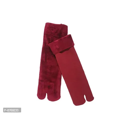 Missby#174; Multicolour Velvet Fleece Fur Winter Thermal Thumb socks for Women, Men and Girls (Pack of 5 Pairs)-thumb3