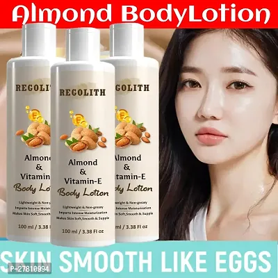 Regolith Almond Vitamin -E Body Lotion Skin Whitening Body Lotion For Dry Skin Protection With Almond Oil Vitamin E 100Ml(Pack Of 3)-thumb0