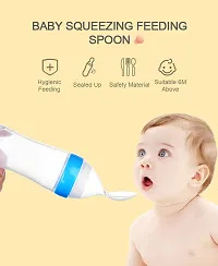 Useful Baby Spoon Feeding Bottle Ultra Soft Food Grade Silicon For Cereals For Infant - 90 Ml, BPA Free -Pack Of 2-thumb2