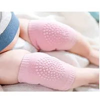 Stylish Cotton Anti Slip Baby Knee Pads For Crawling-Pink, 1 Pair-thumb1
