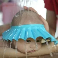 Trendy Baby Bath Shower Cap Adjustable Eva Cap With Ear And Eye Protection-thumb1