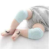 Stylish Cotton Anti Slip Baby Knee Pads For Crawling-Green, 1 Pair-thumb2