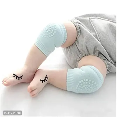 Stylish Cotton Anti Slip Baby Knee Pads For Crawling-Green, 1 Pair-thumb3
