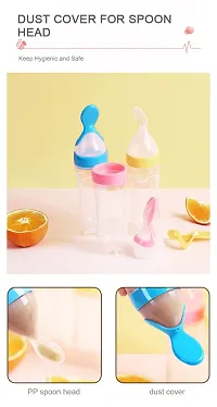 Useful Baby Spoon Feeding Bottle Ultra Soft Food Grade Silicon For Cereals For Infant - 90 Ml, BPA Free-thumb1