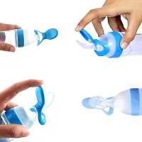 Useful Baby Spoon Feeding Bottle Ultra Soft Food Grade Silicon For Cereals For Infant - 90 Ml, BPA Free -Pack Of 2-thumb1