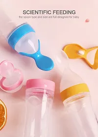 Useful Baby Spoon Feeding Bottle Ultra Soft Food Grade Silicon For Cereals For Infant - 90 Ml, BPA Free -Pack Of 2-thumb1