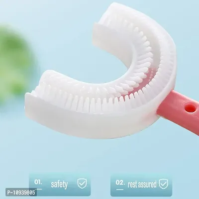 Trendy Food Grade Soft Silicone U-Shaped Toothbrush, 360&deg; Oral Teeth Cleaning Design For Toddlers-thumb5