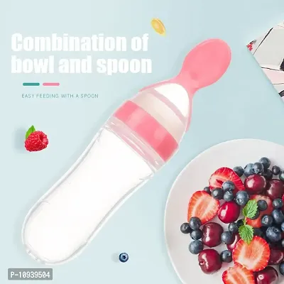 Useful Baby Spoon Feeding Bottle Ultra Soft Food Grade Silicon For Cereals For Infant - 90 Ml, BPA Free -Pack Of 3-thumb5