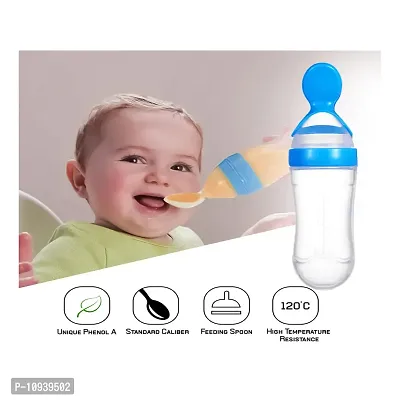 Useful Baby Spoon Feeding Bottle Ultra Soft Food Grade Silicon For Cereals For Infant - 90 Ml, BPA Free -Pack Of 2-thumb4