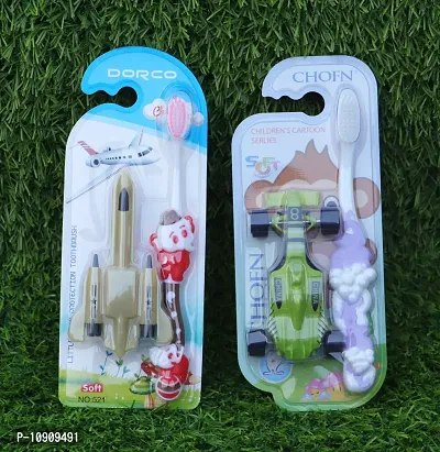 Kids Tooth Brush With Toy Set For Boys And Girls Pack Of 2