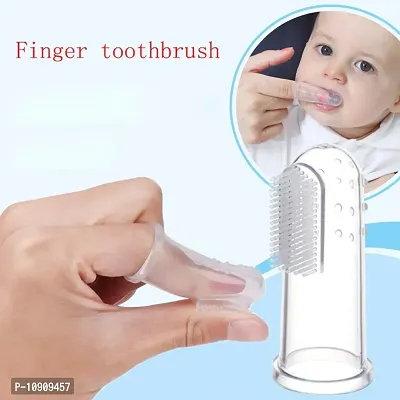 Combo Pack Of 1 Finger Tooth Brush And 1 Baby Fruit Feeder Food Pacifier Pack Of 2-thumb5