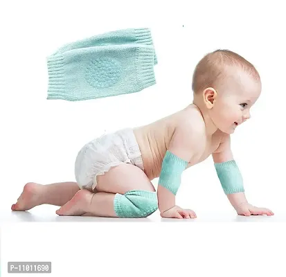 Stylish Cotton Anti Slip Baby Knee Pads For Crawling-Green, 1 Pair-thumb2