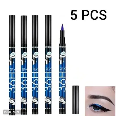 36H Blue Waterproof Eyeliner Pencil for Women  Pack Of 5