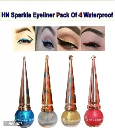 HN Long Lasting Waterproof Sparkle Eyeliner Blue Silver Gold Red 5 ml Pack of 4