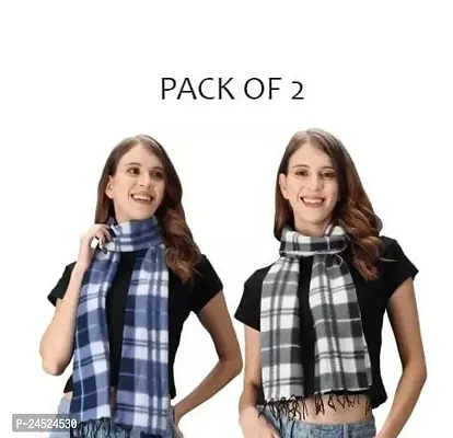 Voguish Cotton Checked Scarves For Women- Pack Of 2-thumb0