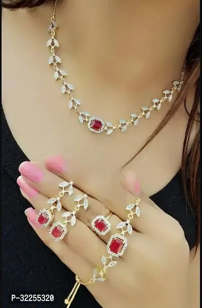 Stylish Silver Alloy Jewellery Set For Women-thumb0