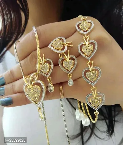 Stylish gold plated Diamond jewellery set for women-thumb0