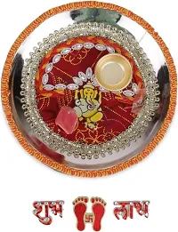 Home Decoration Spiritual and Festive Ganesha Pooja Thali Diya Rangoli Set-thumb1