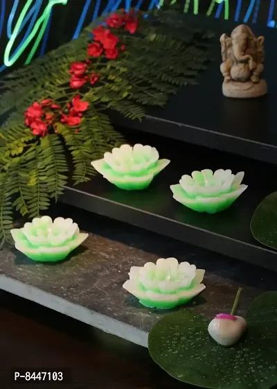 Home Decoration 4 Pc. Lotus Shape Floating Fragrance Candle Set