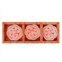 Home Decoration 3 Pc. Red Rose Shape Floating Fragrance Candle Set-thumb2