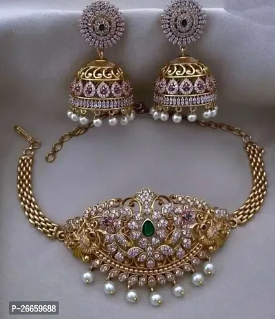 Stylish Golden Alloy Jewellery Set For Women