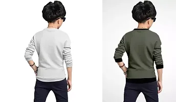 Stylish Multicoloured Cotton Blend Printed Long Sleeve T-Shirt T-Shirt For Boys Pack Of 2-thumb1