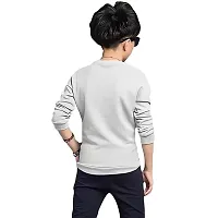 Stylish Grey Cotton Blend Printed Long Sleeve T-Shirt For Boys-thumb1