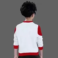 Stylish Red Cotton Blend Printed Long Sleeve T-Shirt For Boys-thumb1