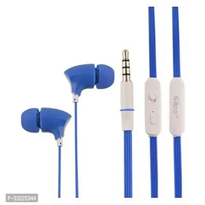 Stylish Blue In-Ear Wired Earphones With Microphones