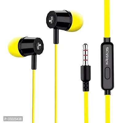 Stylish Yellow In-Ear Wired Earphones With Microphones-thumb0