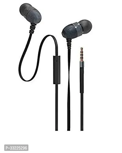 Stylish Black In-Ear Wired Earphones With Microphones-thumb0